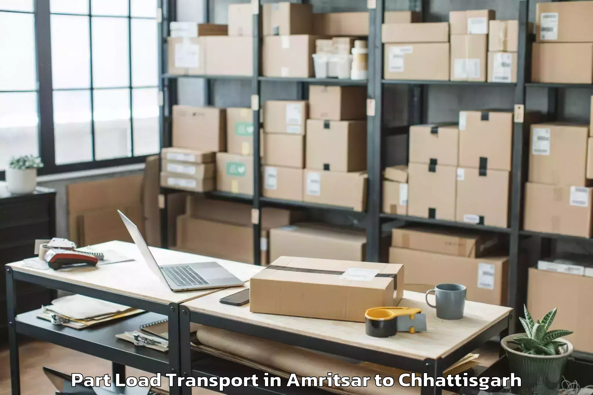 Book Amritsar to Bijapur Chhattisgarh Part Load Transport Online